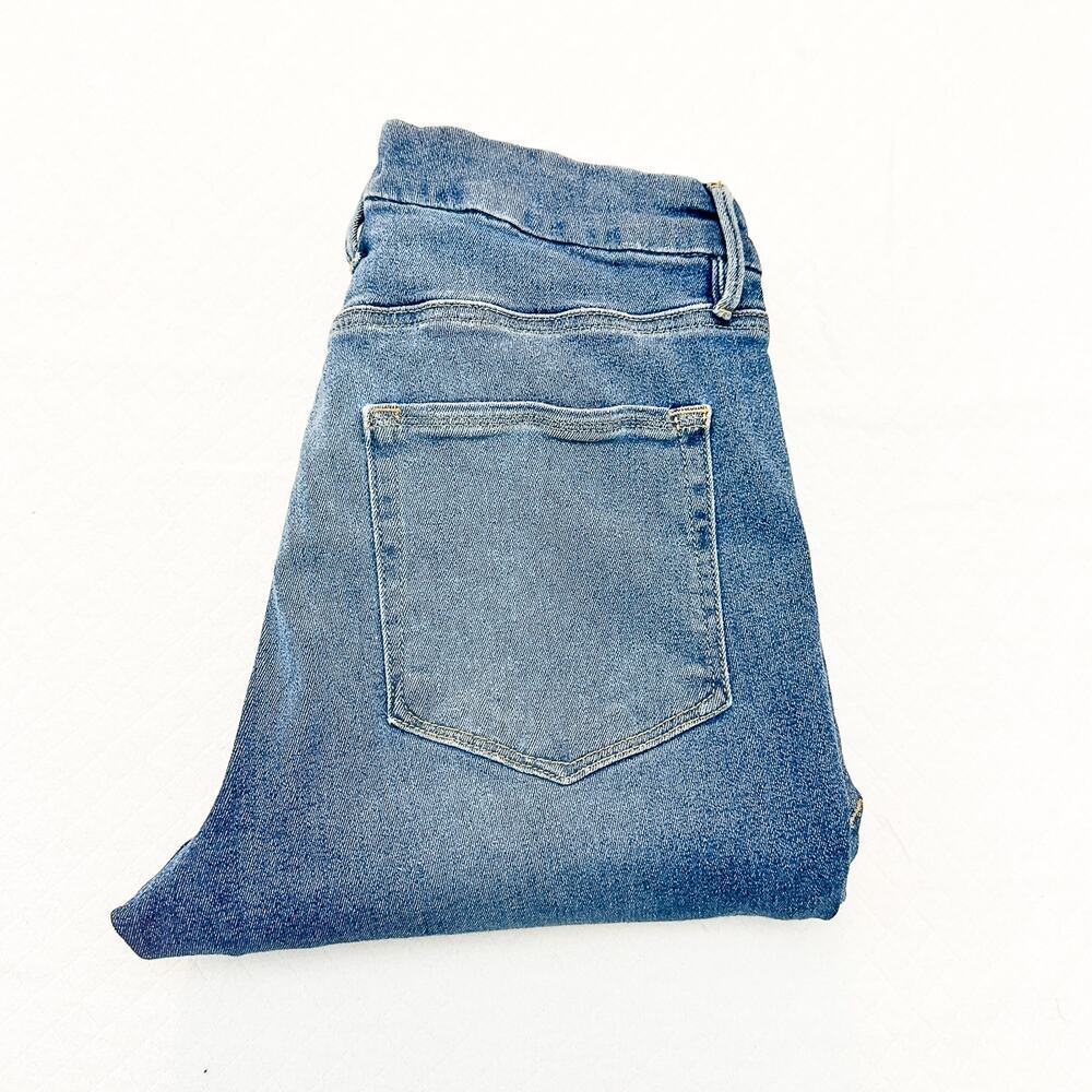 Good American Good Legs Raw Hem Denim Skinny Jeans Blue655 Zip Fly Size 12 / 31